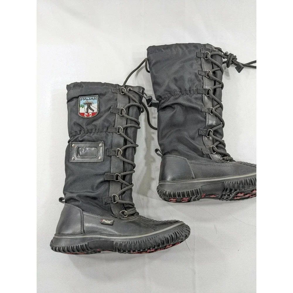 Pajar Canada Womens Winter‎ Boots Insulated Black Lace Up Snow 5/ 5.5 EUR 36